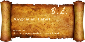 Burgmayer Lehel névjegykártya